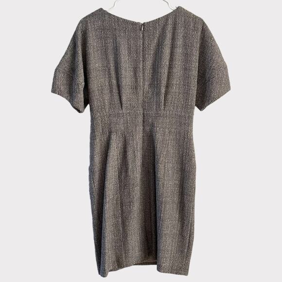 Lela Rose Gray Metallic Tweed Sheath Dress - Picture 2 of 11